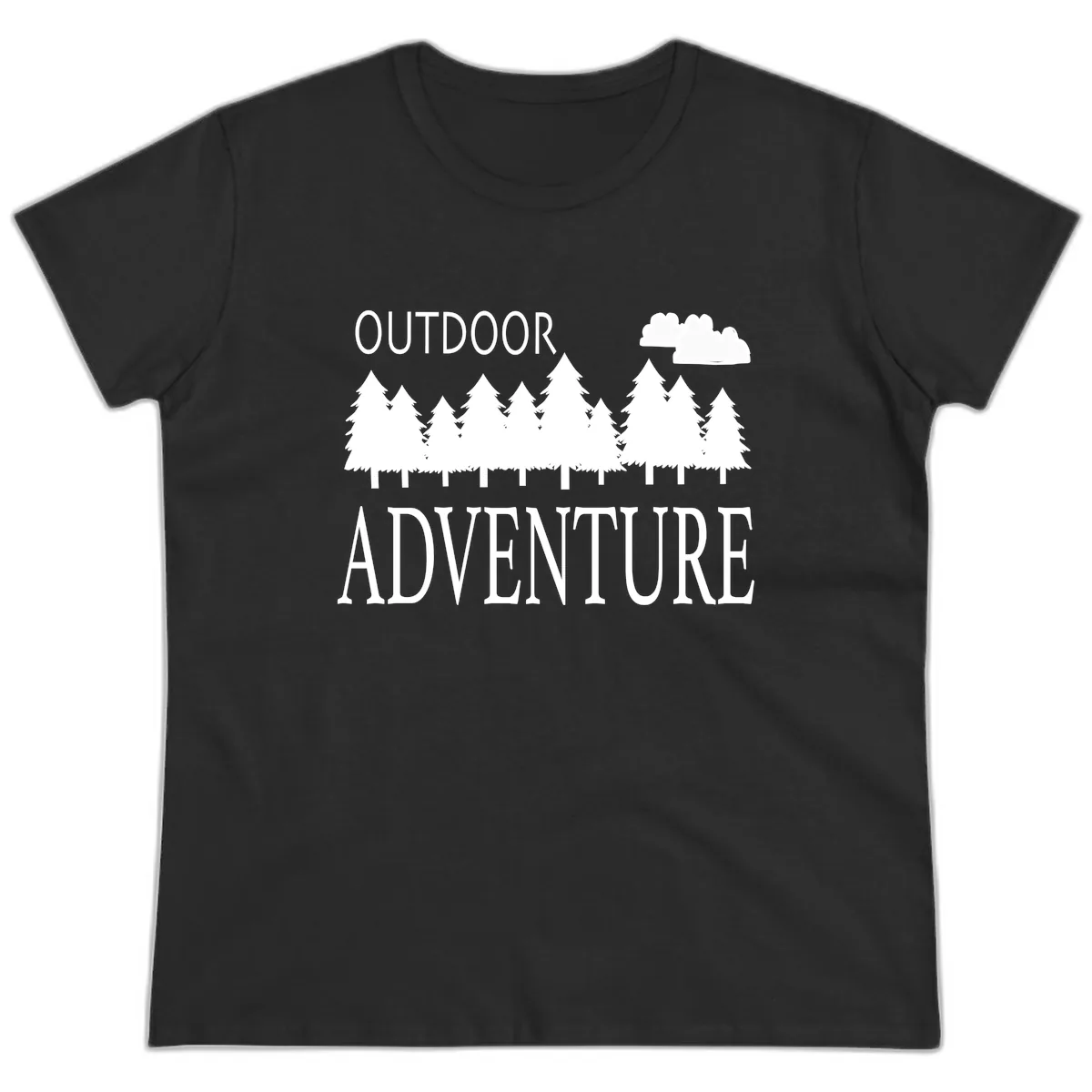 Outdoor Adventure Forest Line Ladies Tee in Black