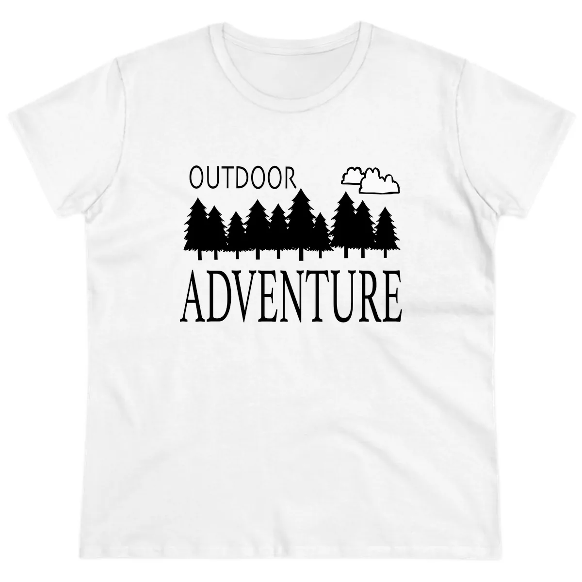 Outdoor Adventure Forest Line Ladies Tee in White