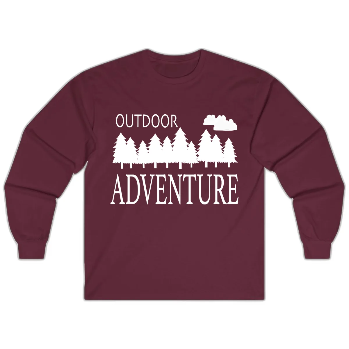 Outdoor Adventure Forest Line Long Sleeve in Maroon