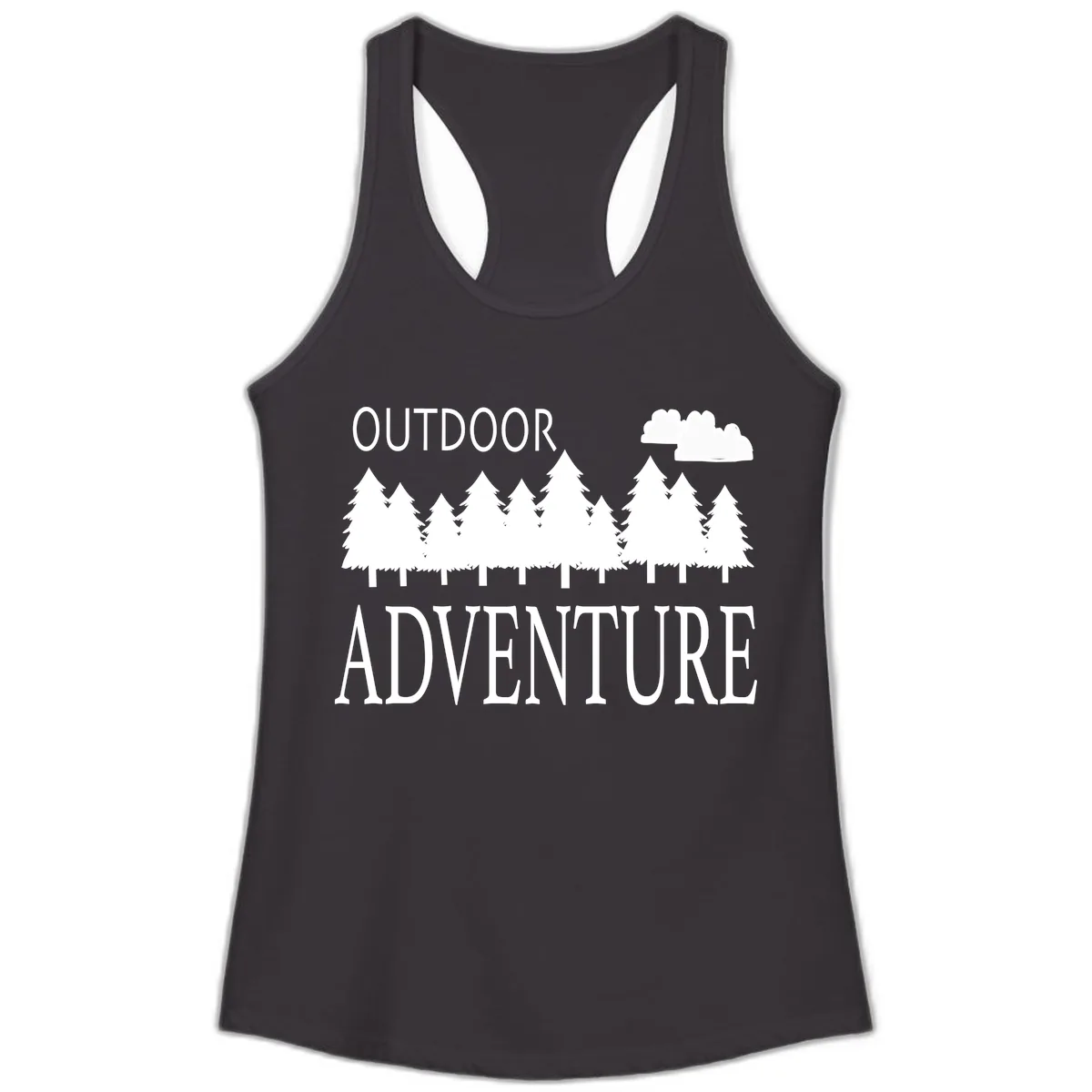 Outdoor Adventure Forest Line Ladies Tank in Black