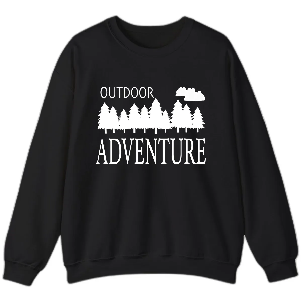 Outdoor Adventure Forest Line Sweatshirt in Black