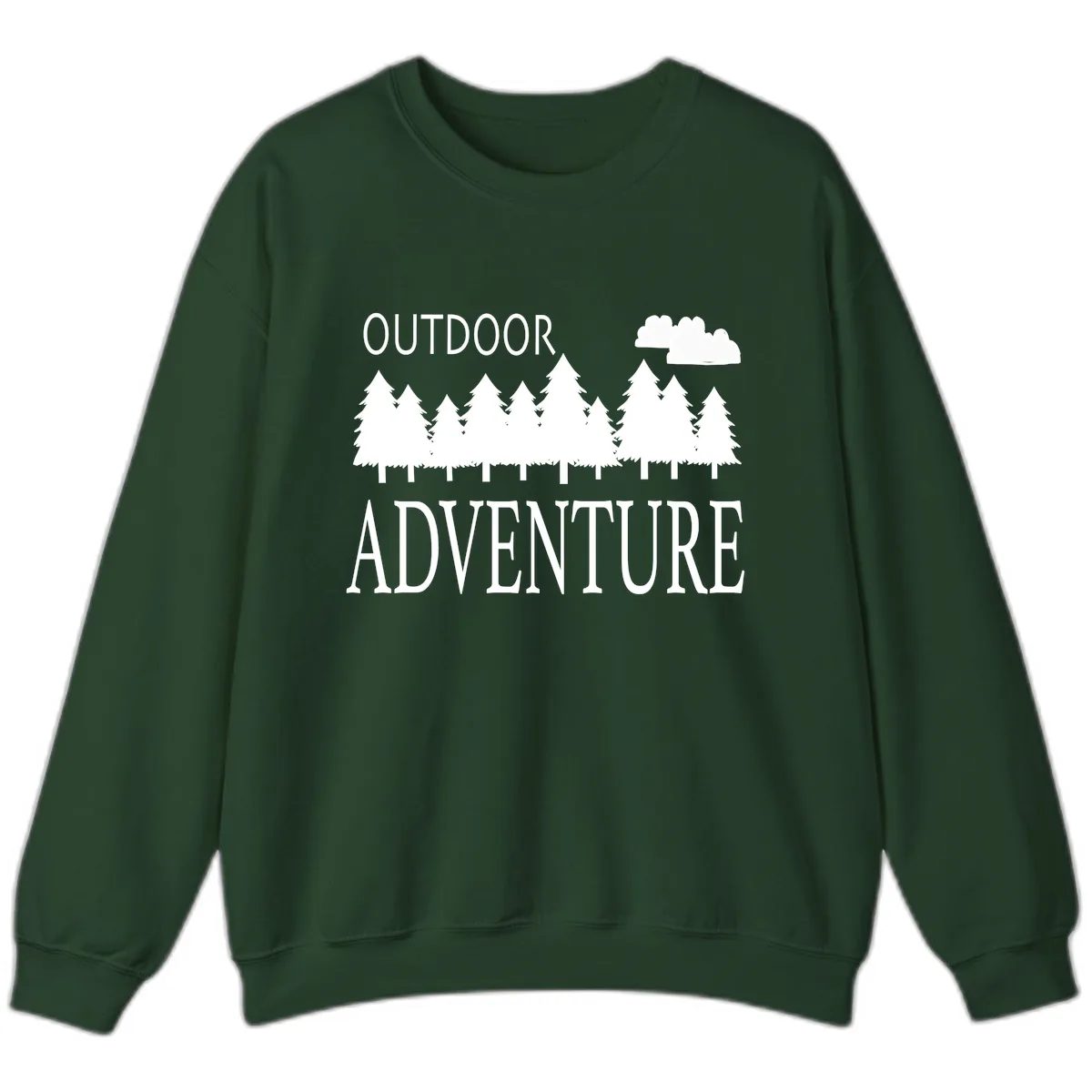 Outdoor Adventure Forest Line Sweatshirt in Forest Green