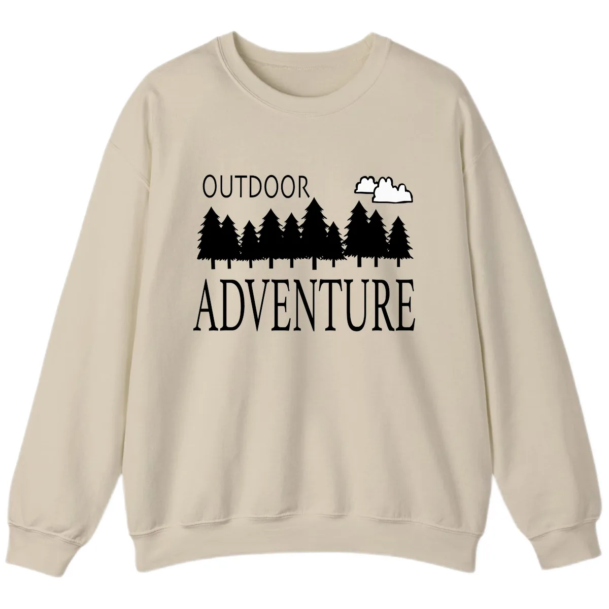 Outdoor Adventure Forest Line Sweatshirt in Sand
