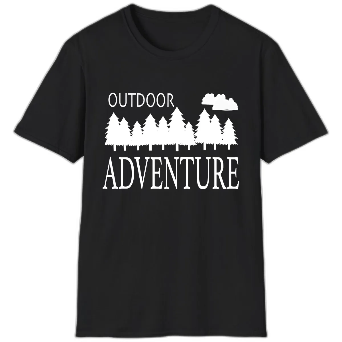 Outdoor Adventure Forest Line T-Shirt in Black