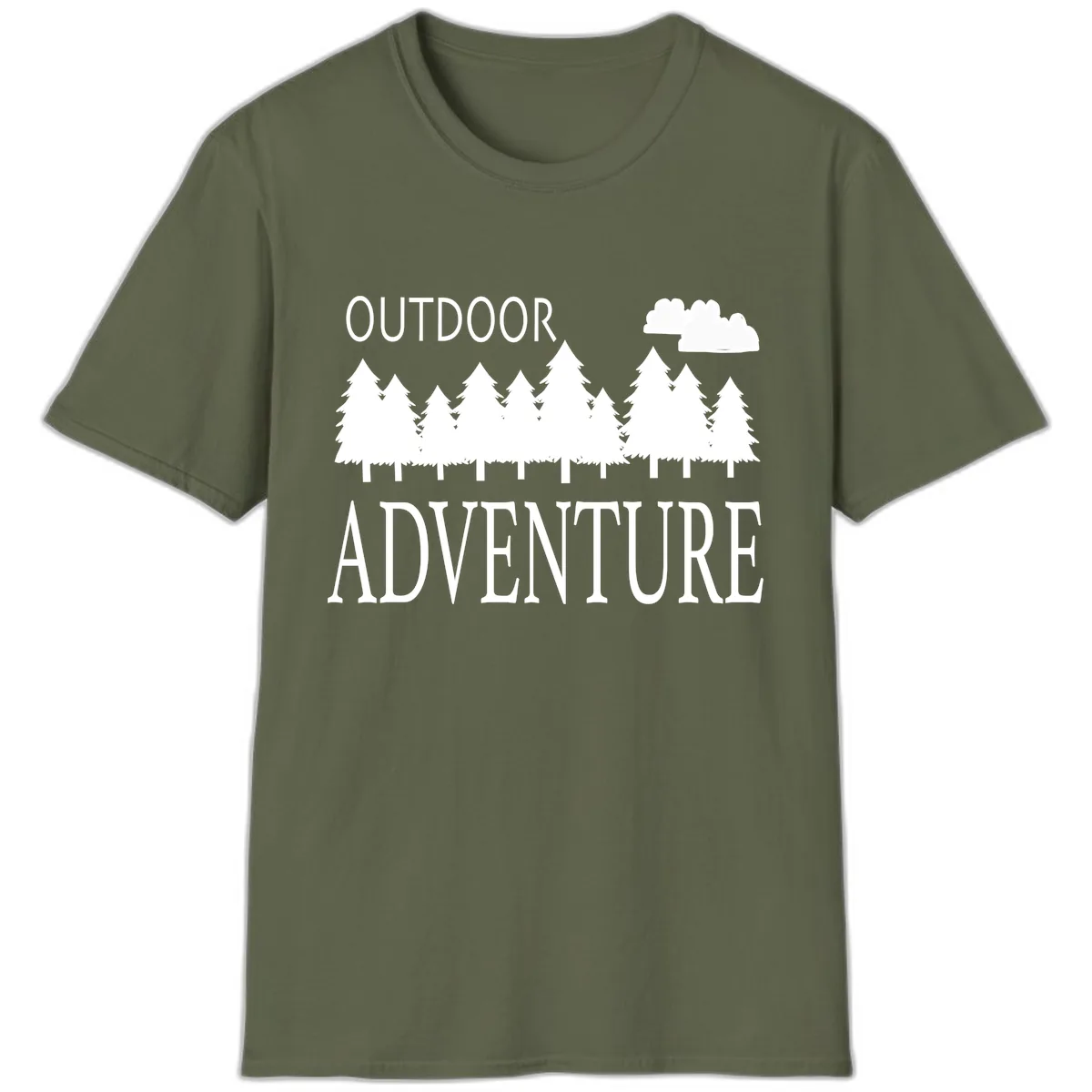 Outdoor Adventure Forest Line T-Shirt in Military Green