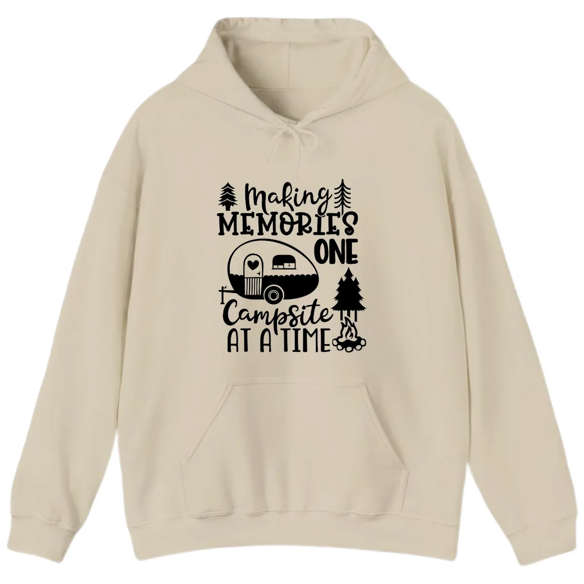 Making Memories One Campsite At A Time Hoodie in Sand