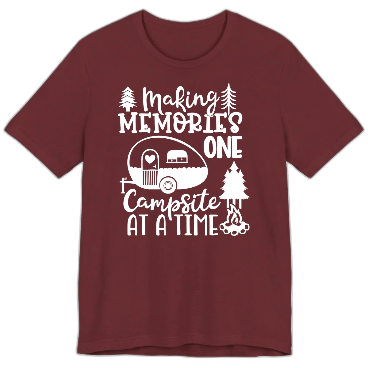 Making Memories One Campsite At A Time Premium T-Shirt in Heather Cardinal