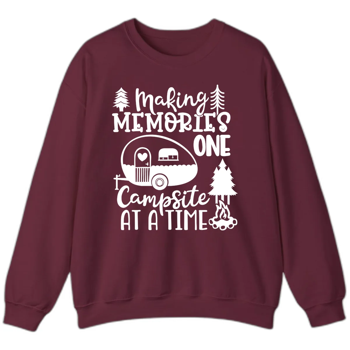 Making Memories One Campsite At A Time Sweatshirt in Maroon