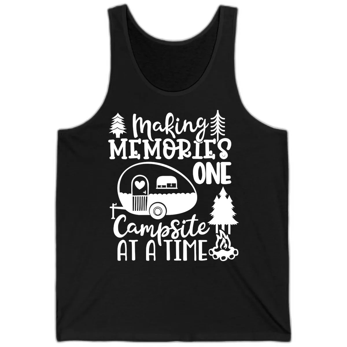 Making Memories One Campsite At A Time Tank in Black