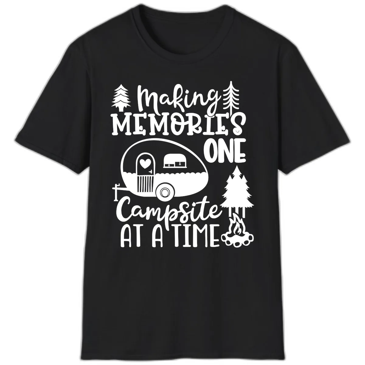 Making Memories One Campsite At A Time T-Shirt in Black