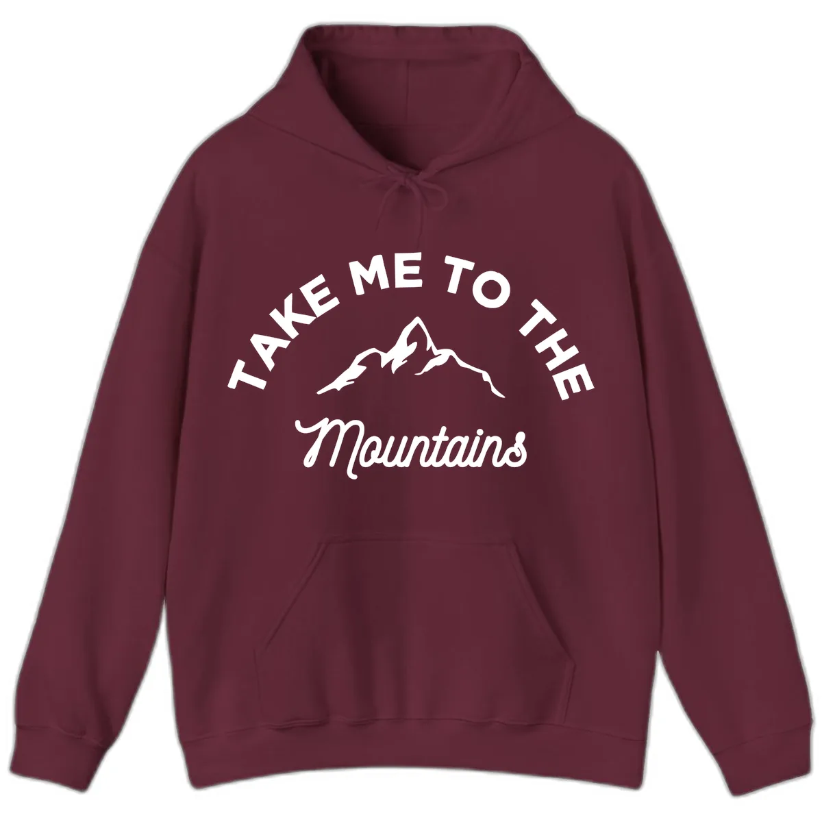 Take Me To The Mountains Hoodie in Maroon
