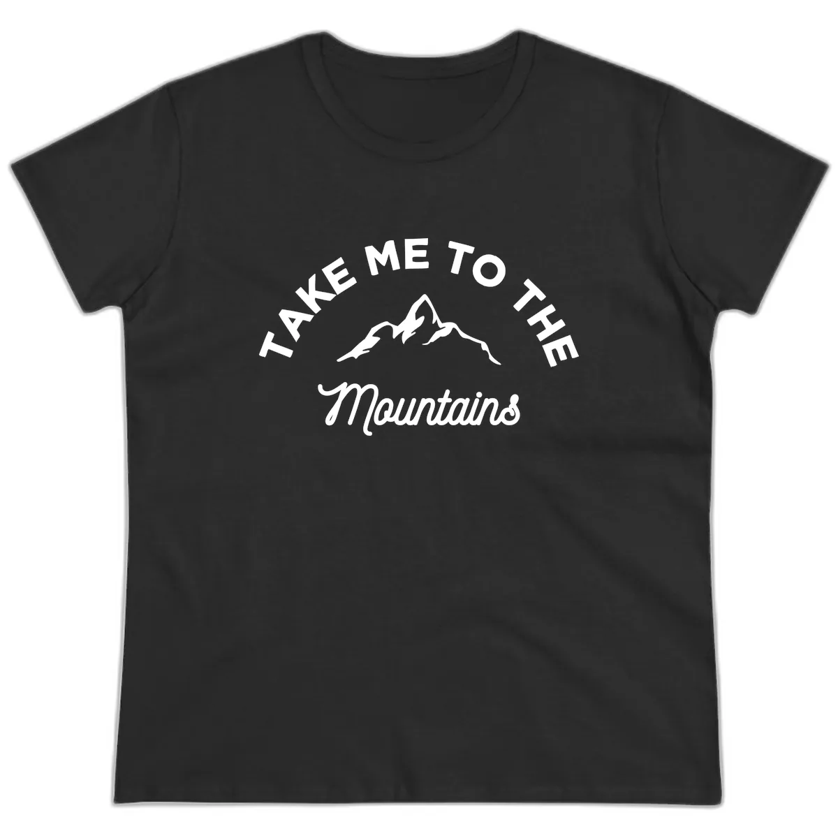 Take Me To The Mountains Ladies Tee in Black