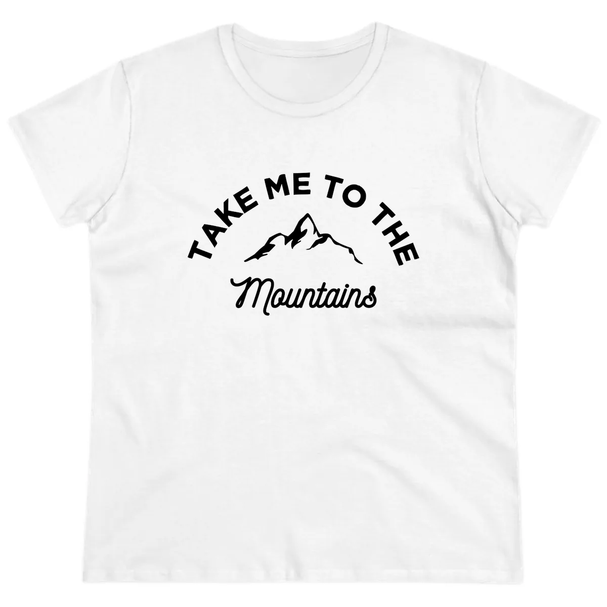 Take Me To The Mountains Ladies Tee in White