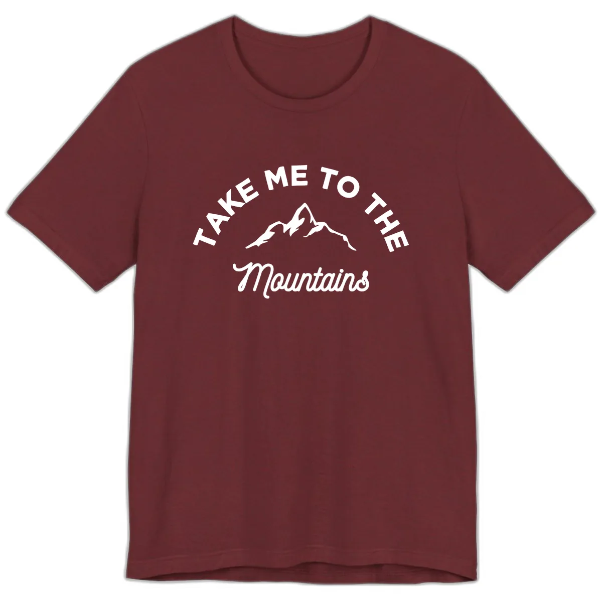 Take Me To The Mountains Premium T-Shirt in Heather Cardinal