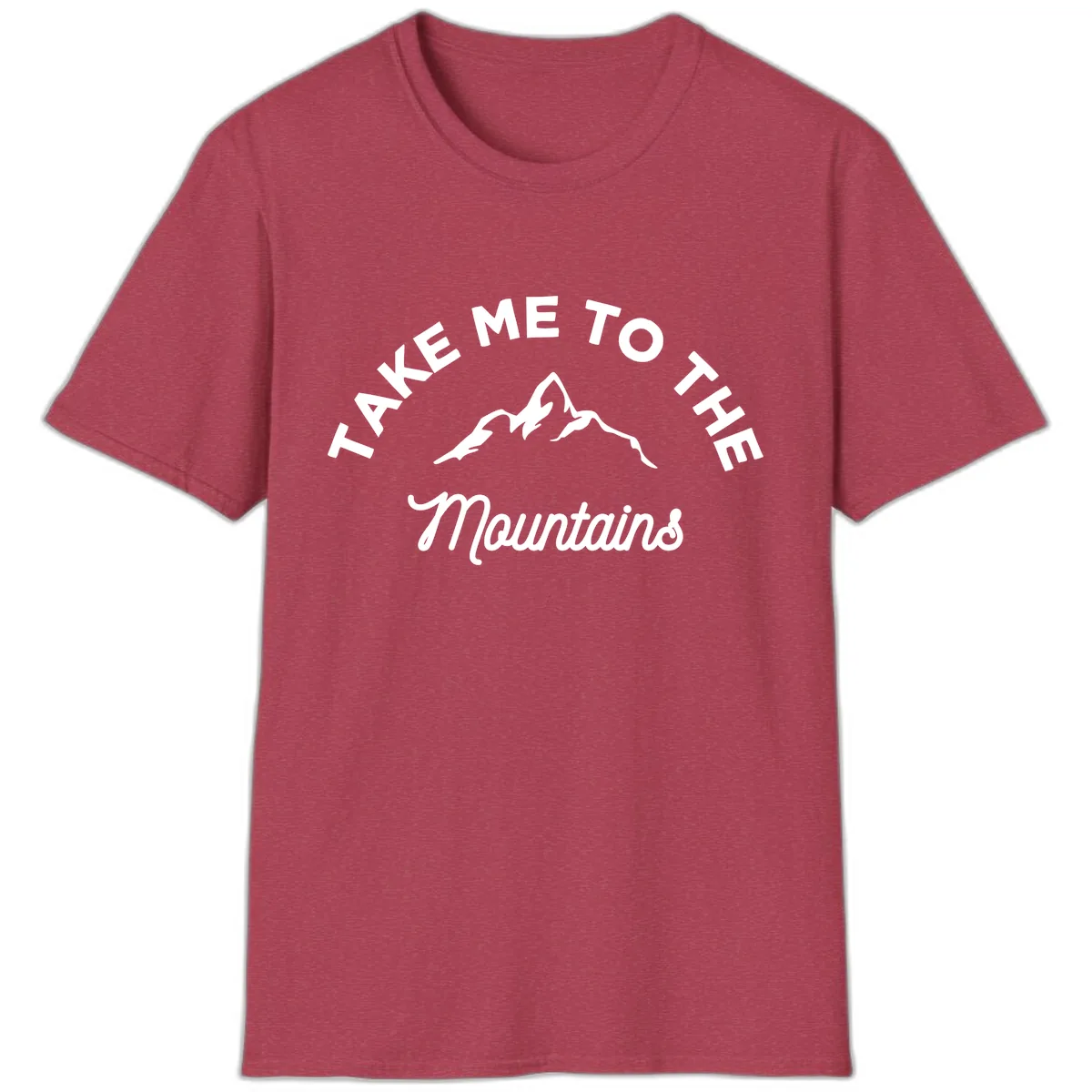 Take Me To The Mountains T-Shirt in Heather Cardinal
