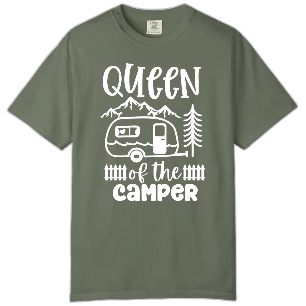 Queen Of The Camper Comfort Color in Moss