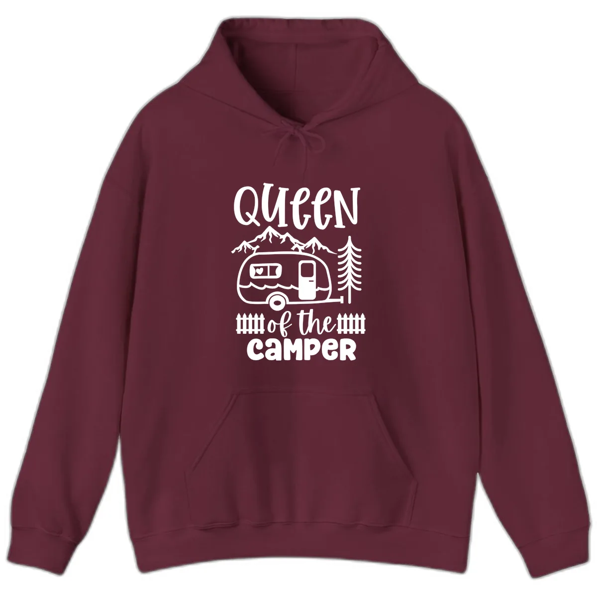 Queen Of The Camper Hoodie in Maroon