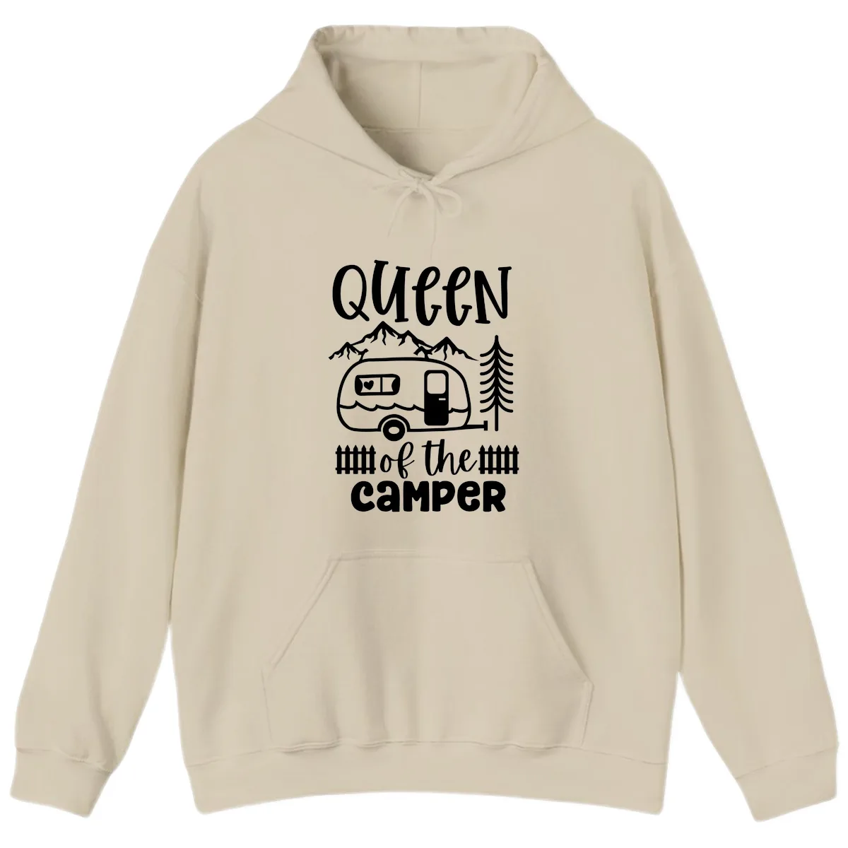 Queen Of The Camper Hoodie in Sand