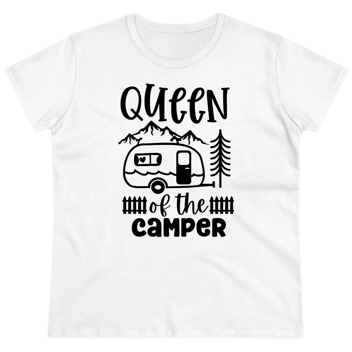 Queen Of The Camper Ladies Tee in White