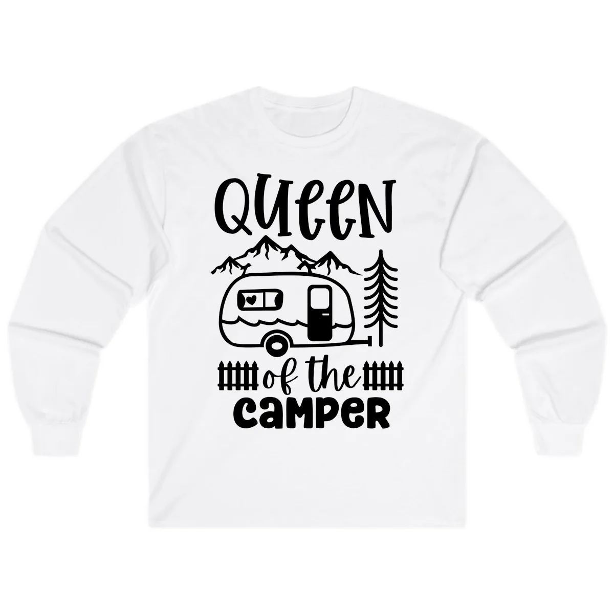 Queen Of The Camper Long Sleeve in White