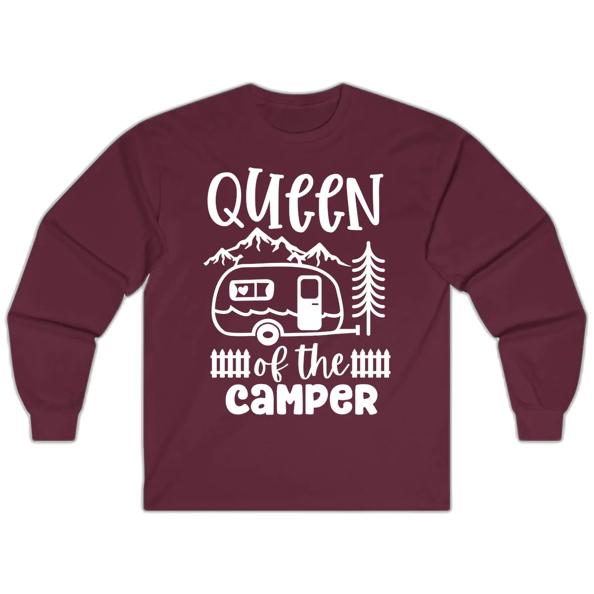 Queen Of The Camper Long Sleeve in Maroon
