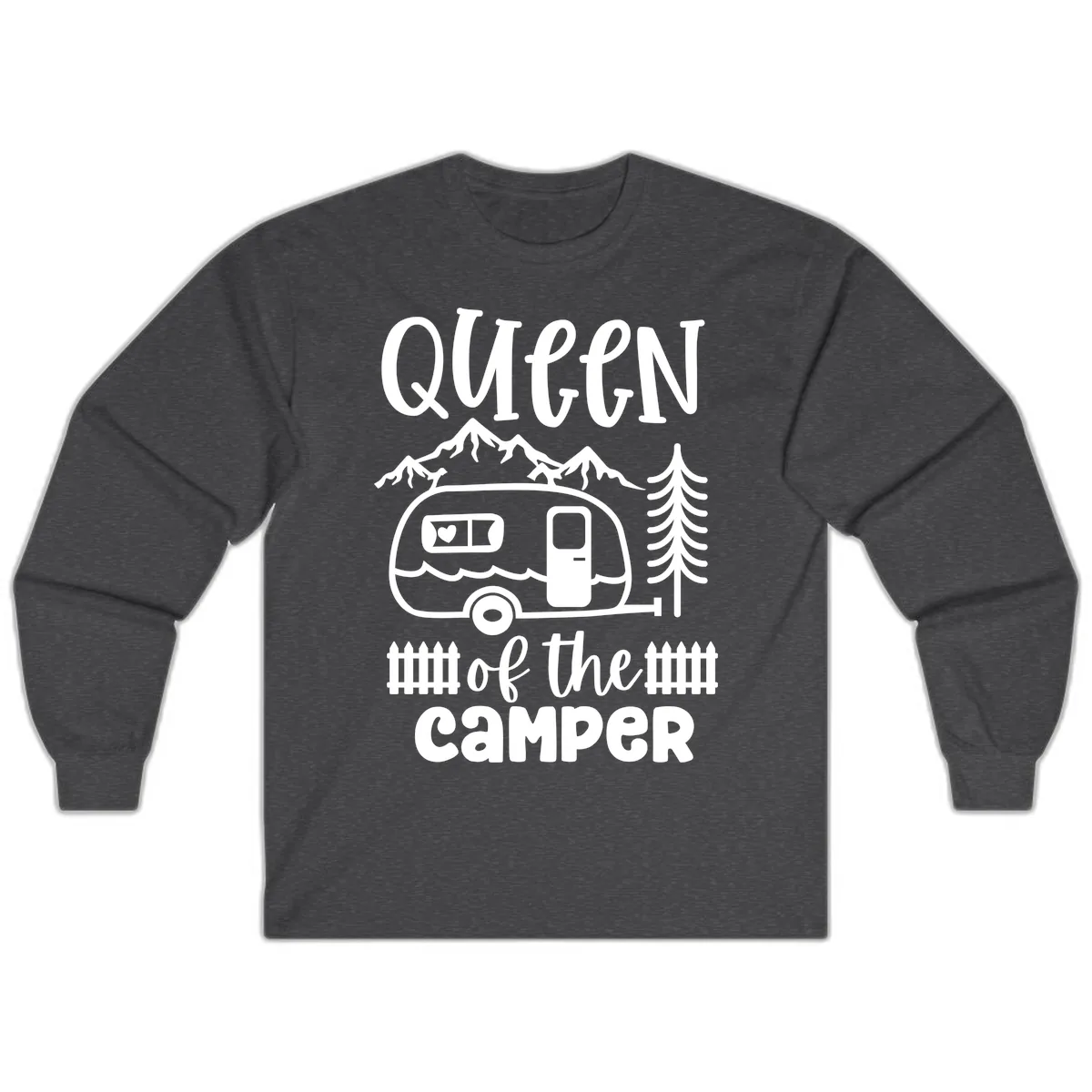 Queen Of The Camper Long Sleeve in Dark Heather