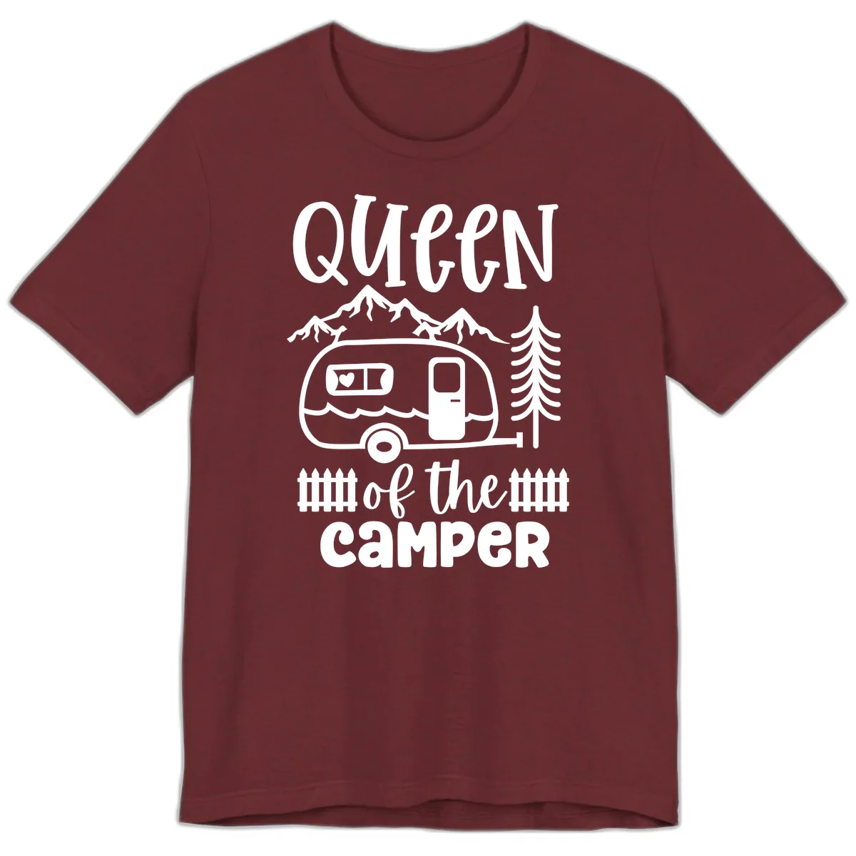 Queen Of The Camper Premium T-Shirt in Heather Cardinal