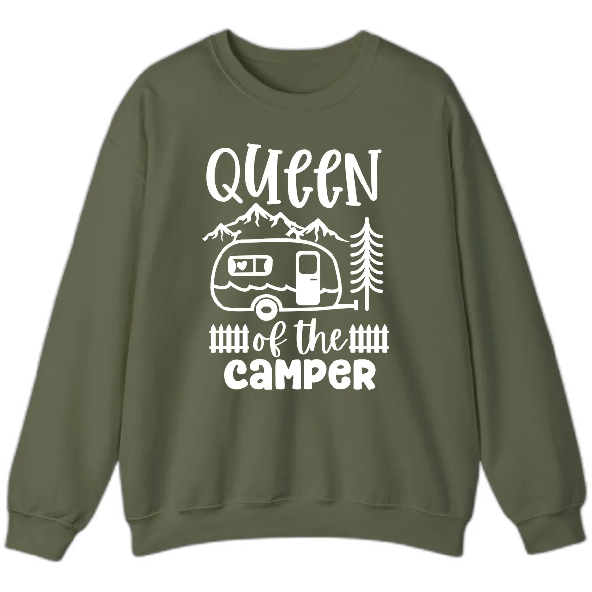 Queen Of The Camper Sweatshirt in Military Green