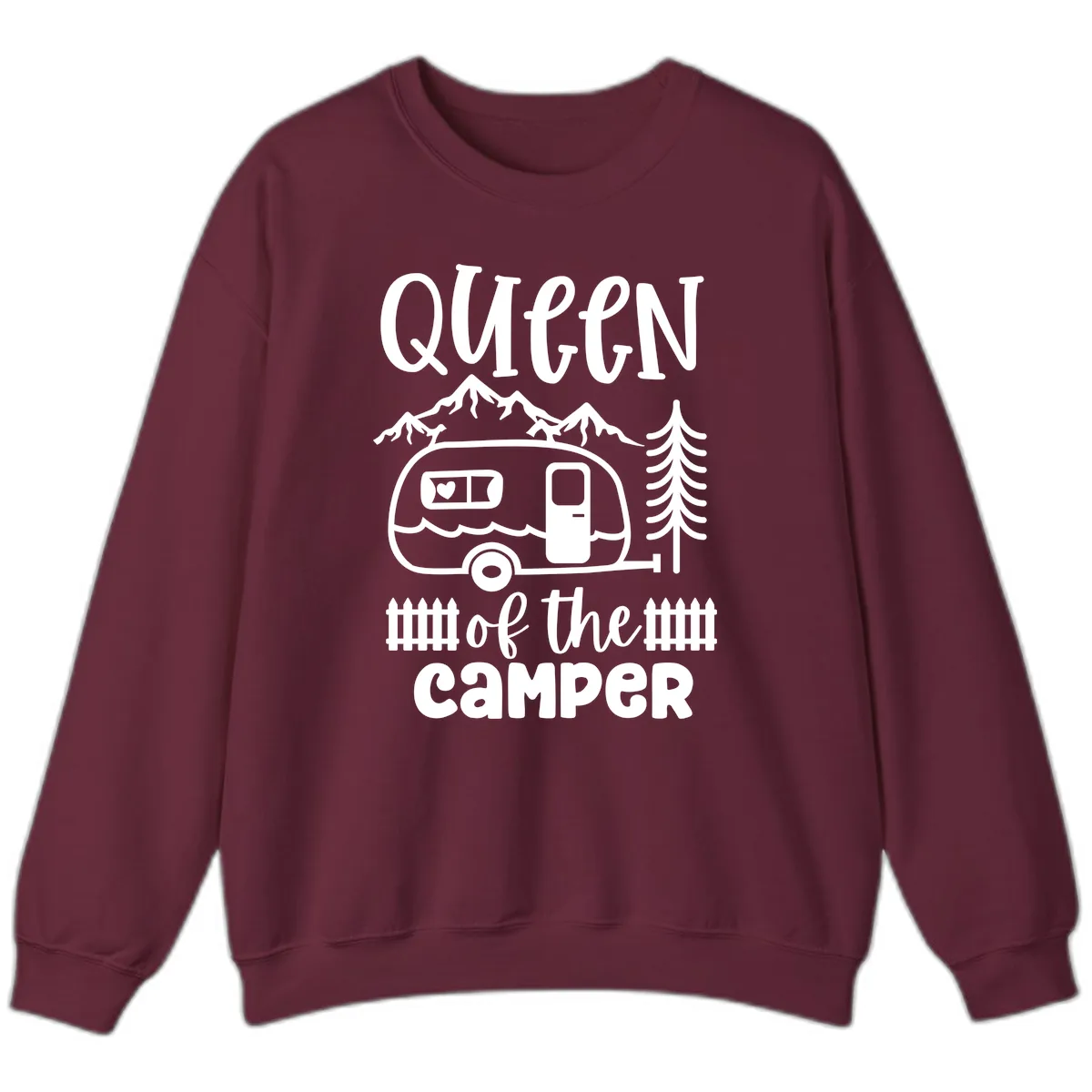 Queen Of The Camper Sweatshirt in Maroon