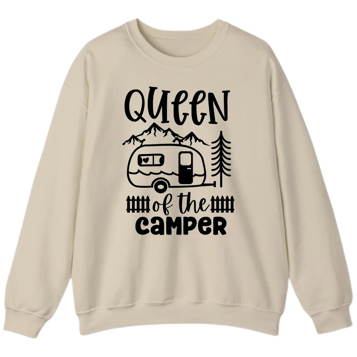 Queen Of The Camper Sweatshirt in Sand