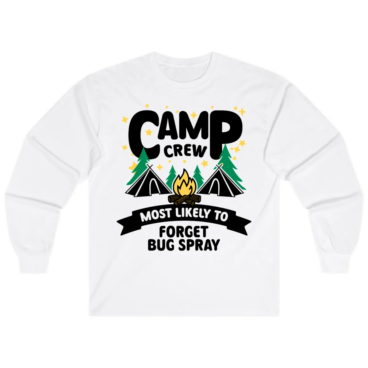 Camp Crew Most Likely To Forget Bug Spray Long Sleeve in White