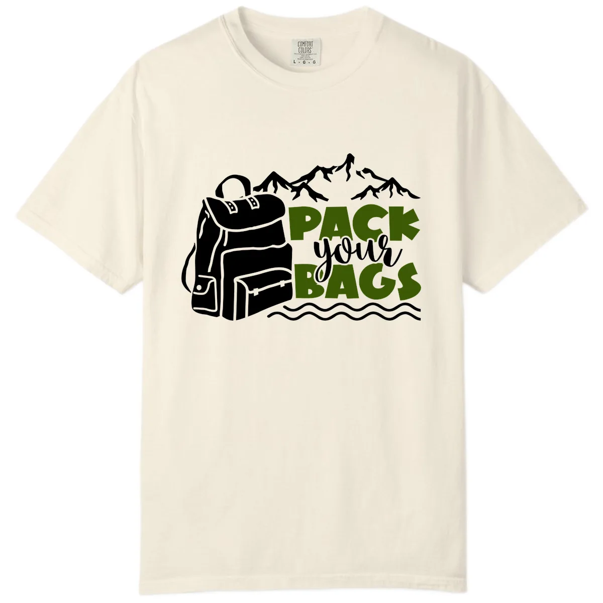 Pack Your Bags Mountain Adventure Comfort Color in Ivory