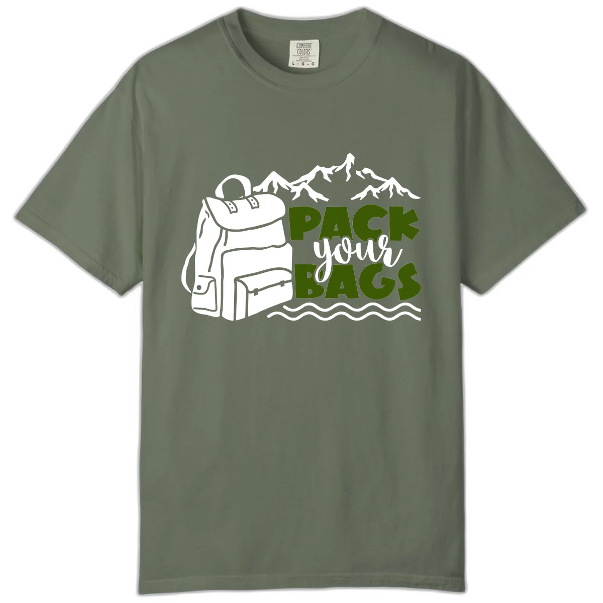 Pack Your Bags Mountain Adventure Comfort Color in Moss