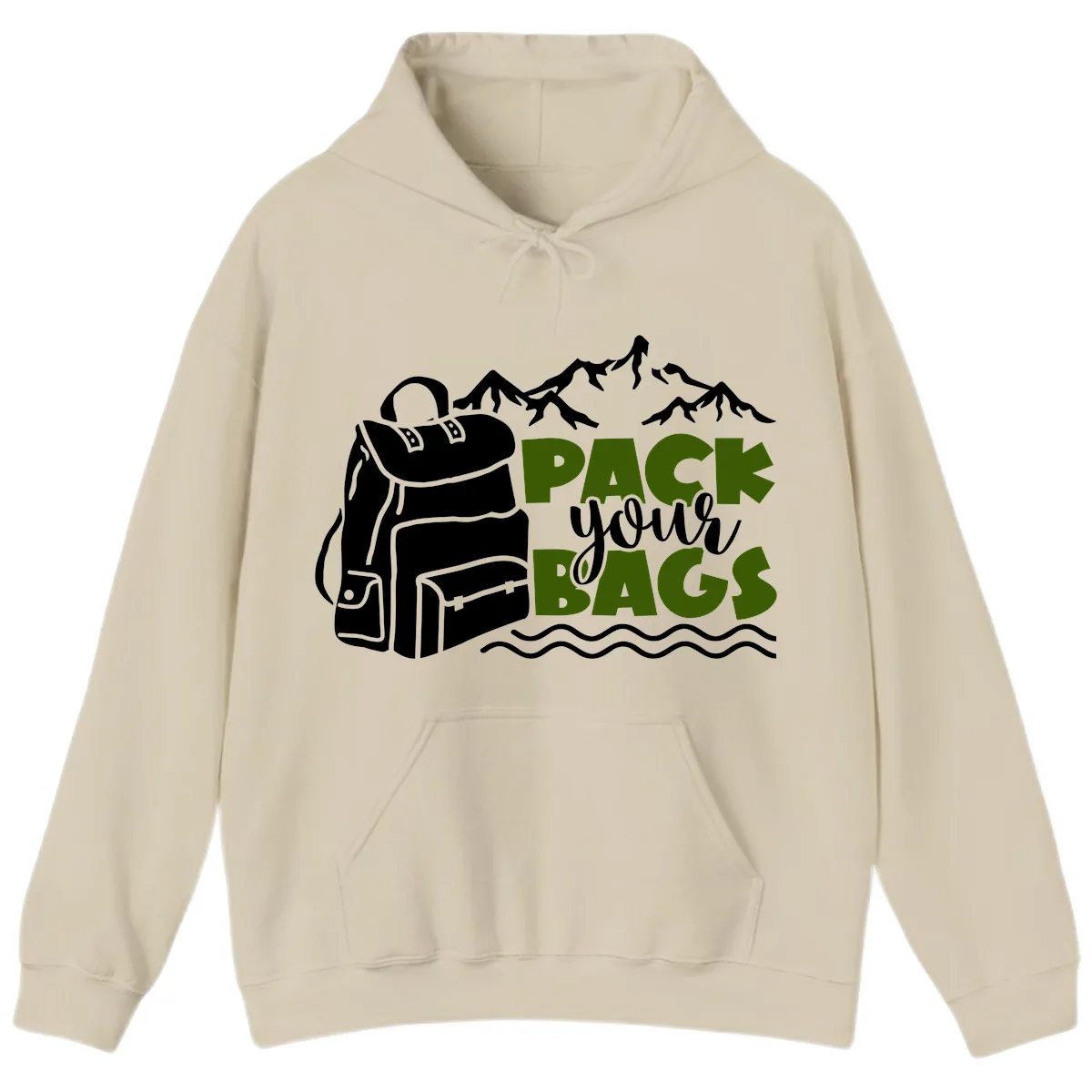 Pack Your Bags Mountain Adventure Hoodie in Sand