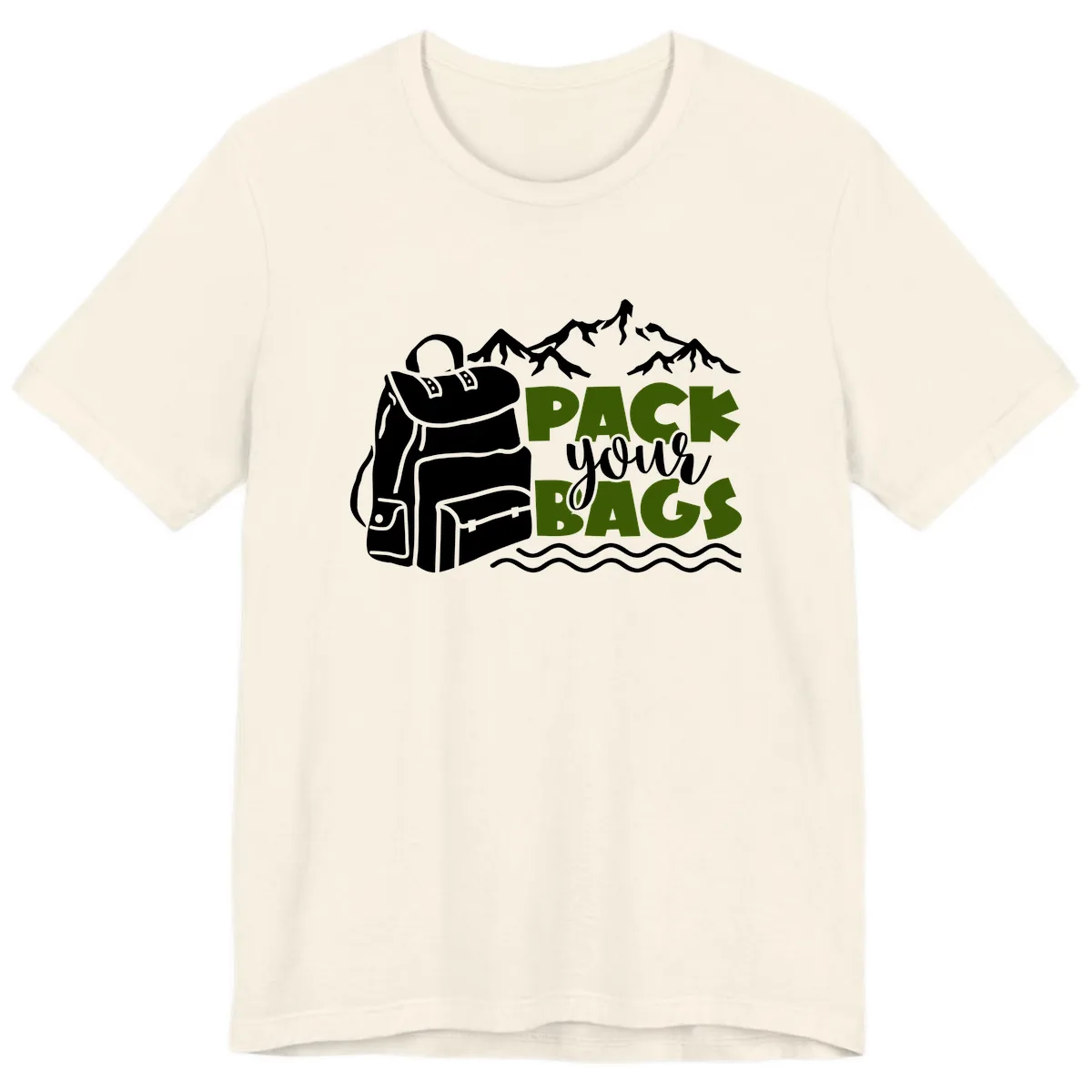 Pack Your Bags Mountain Adventure Premium T-Shirt in Natural