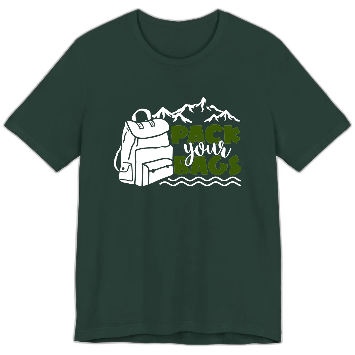 Pack Your Bags Mountain Adventure Premium T-Shirt in Forest