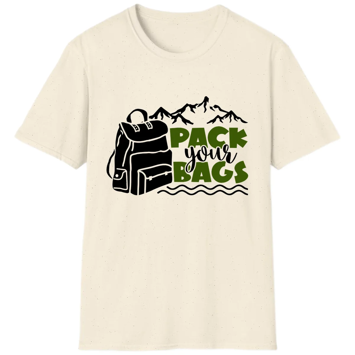 Pack Your Bags Mountain Adventure T-Shirt in Natural