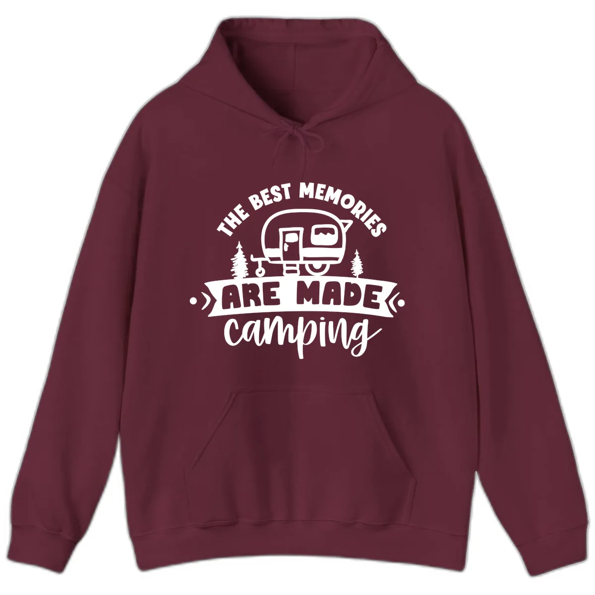 The Best Memories Are Made Camping Hoodie in Maroon
