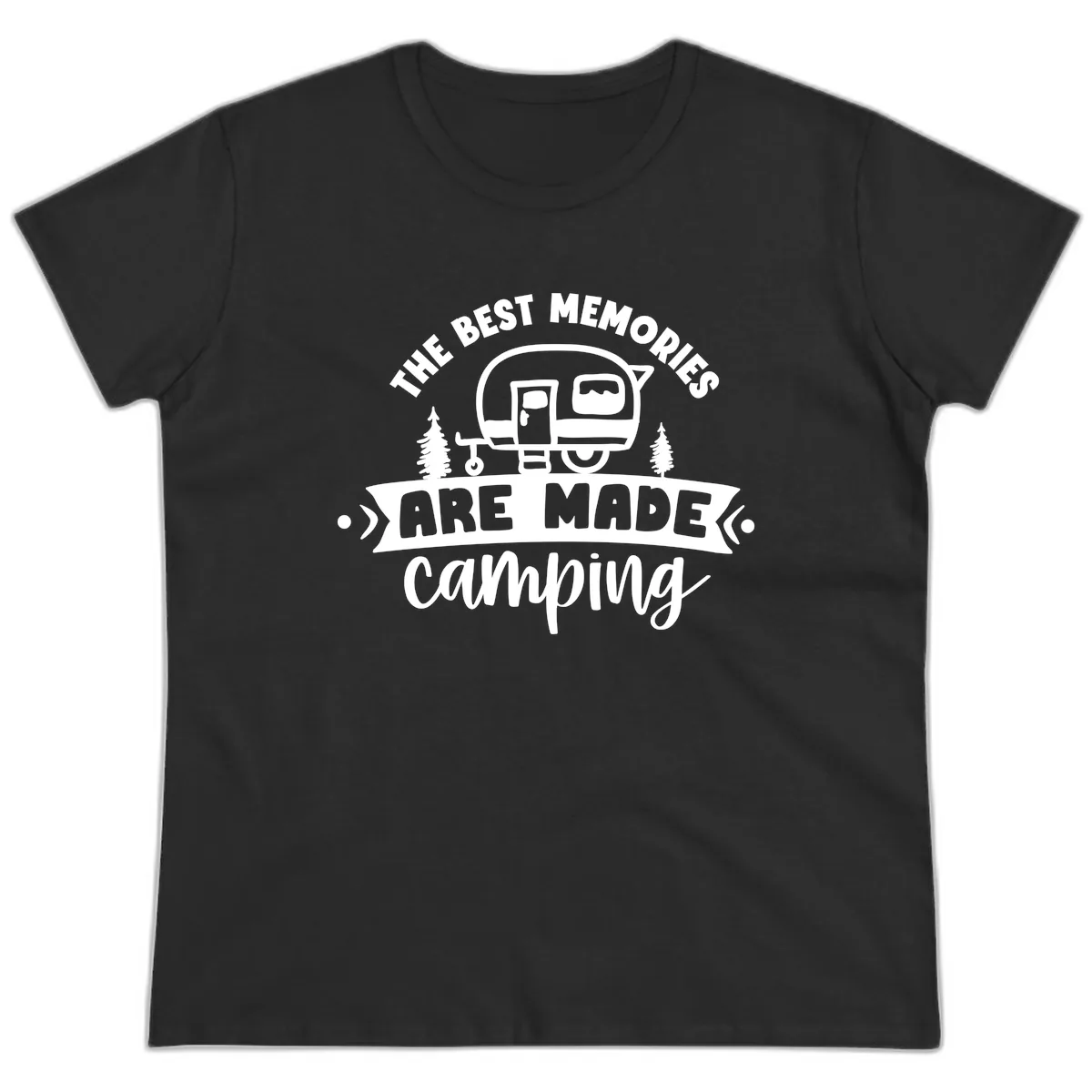 The Best Memories Are Made Camping Ladies Tee in Black