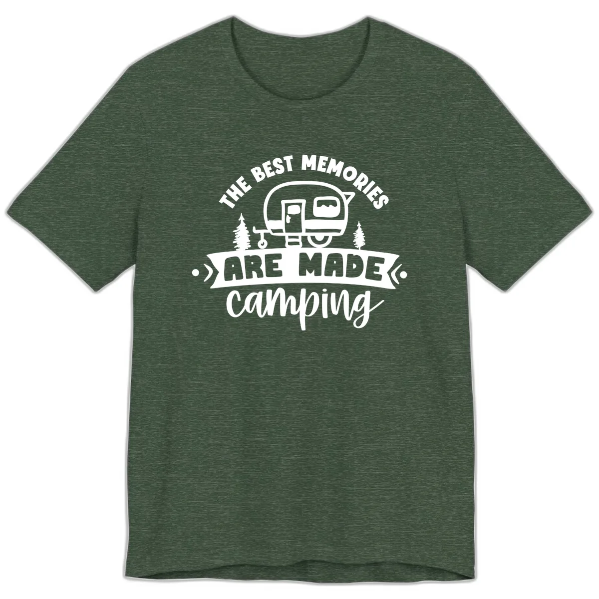 The Best Memories Are Made Camping Premium T-Shirt in Heather Forest
