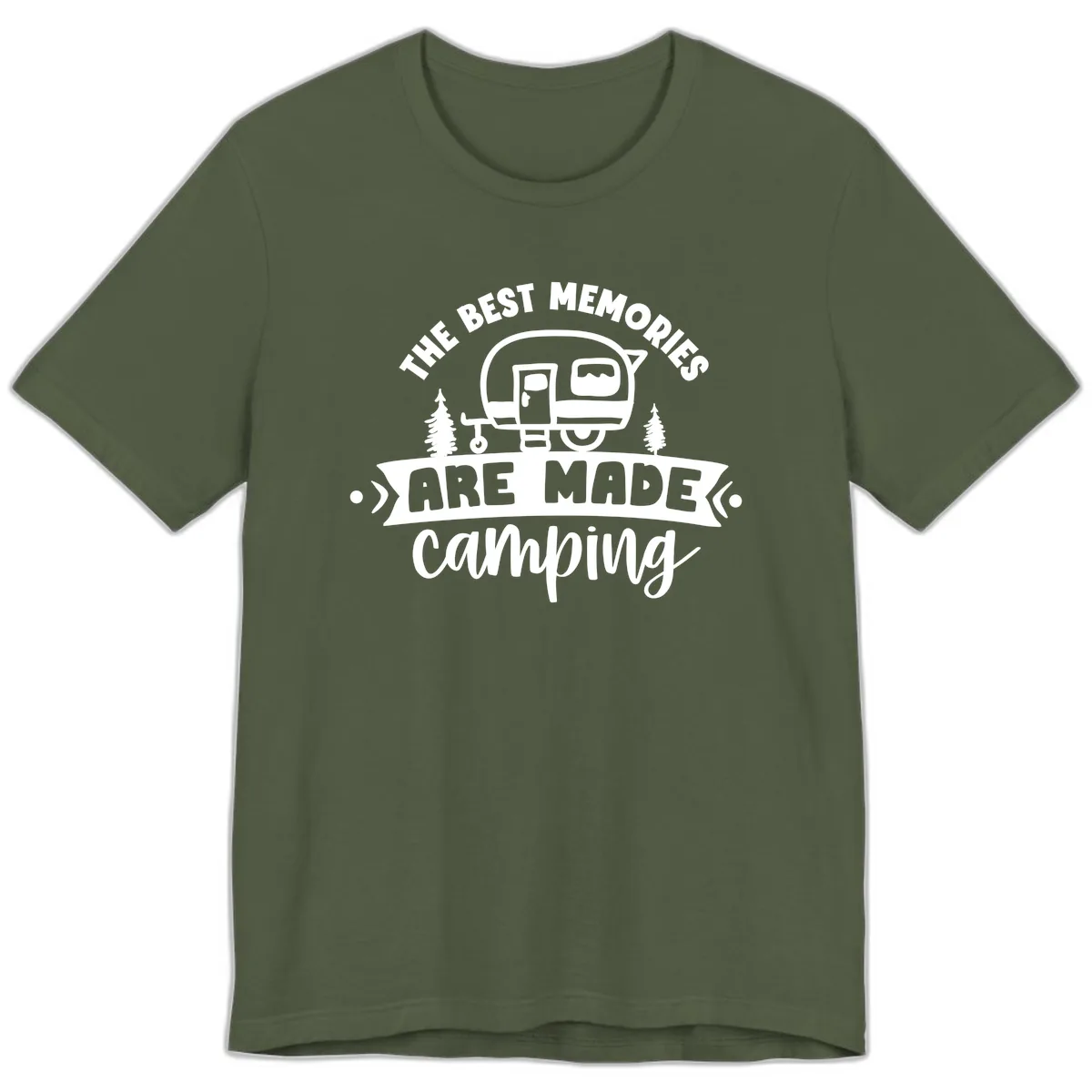 The Best Memories Are Made Camping Premium T-Shirt in Military Green