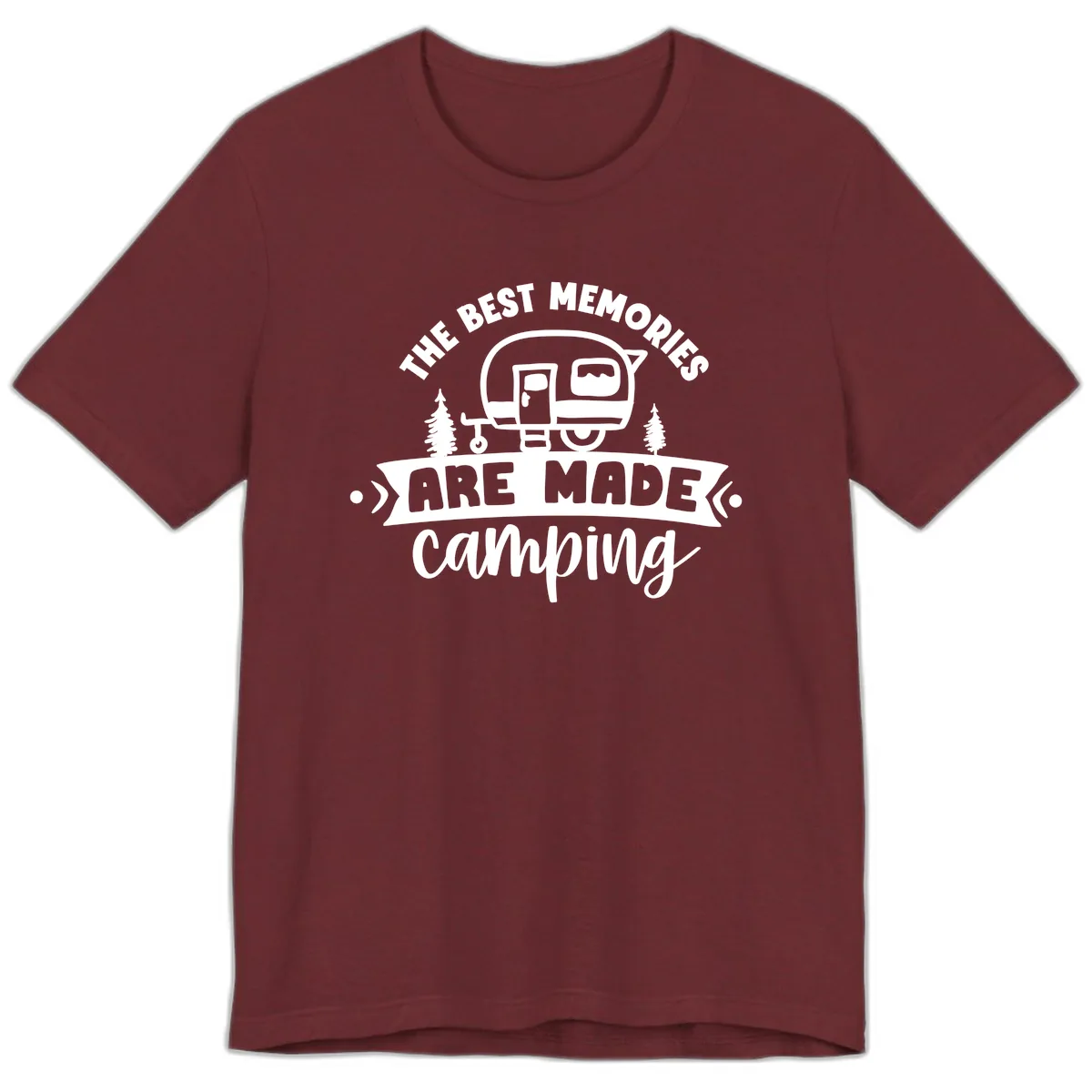 The Best Memories Are Made Camping Premium T-Shirt in Heather Cardinal