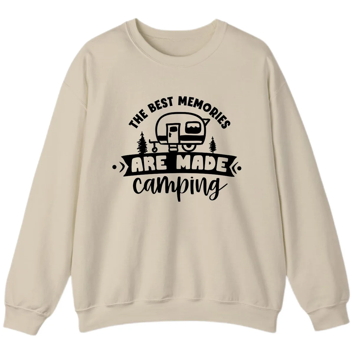 The Best Memories Are Made Camping Sweatshirt in Sand