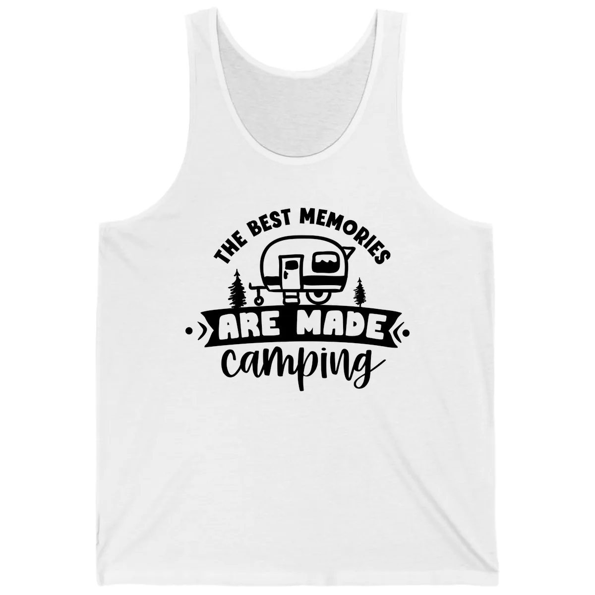 The Best Memories Are Made Camping Tank in White