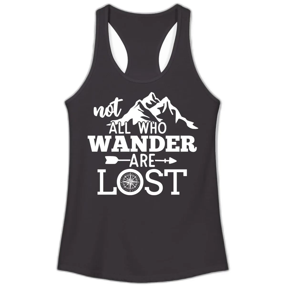 Not All Who Wander Are Lost Ladies Tank in Black