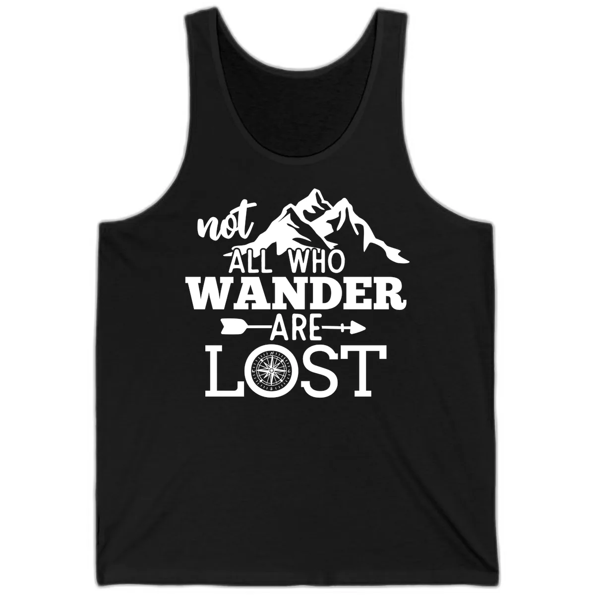 Not All Who Wander Are Lost Tank in Black