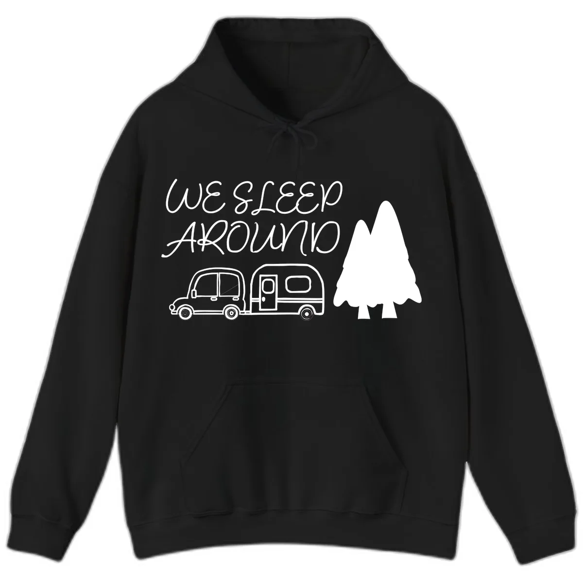 We Sleep Around Camping Adventure Hoodie in Black