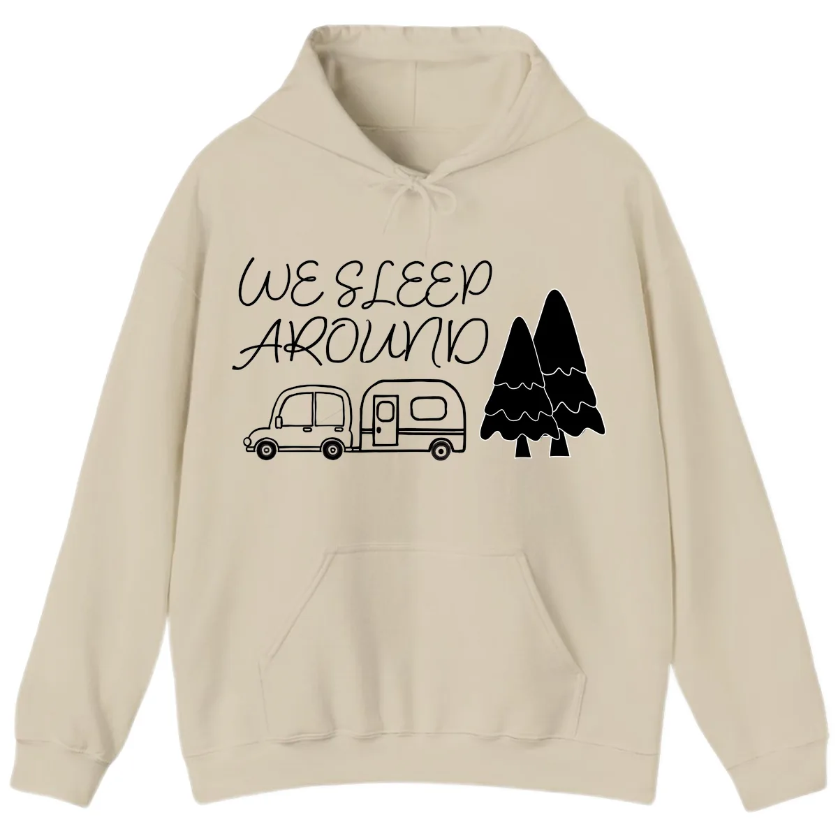 We Sleep Around Camping Adventure Hoodie in Sand