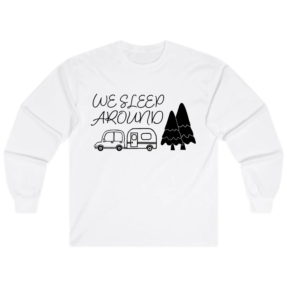 We Sleep Around Camping Adventure Long Sleeve in White