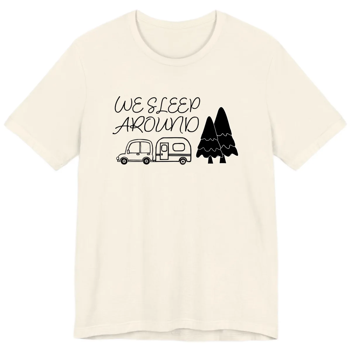 We Sleep Around Camping Adventure Premium T-Shirt in Natural